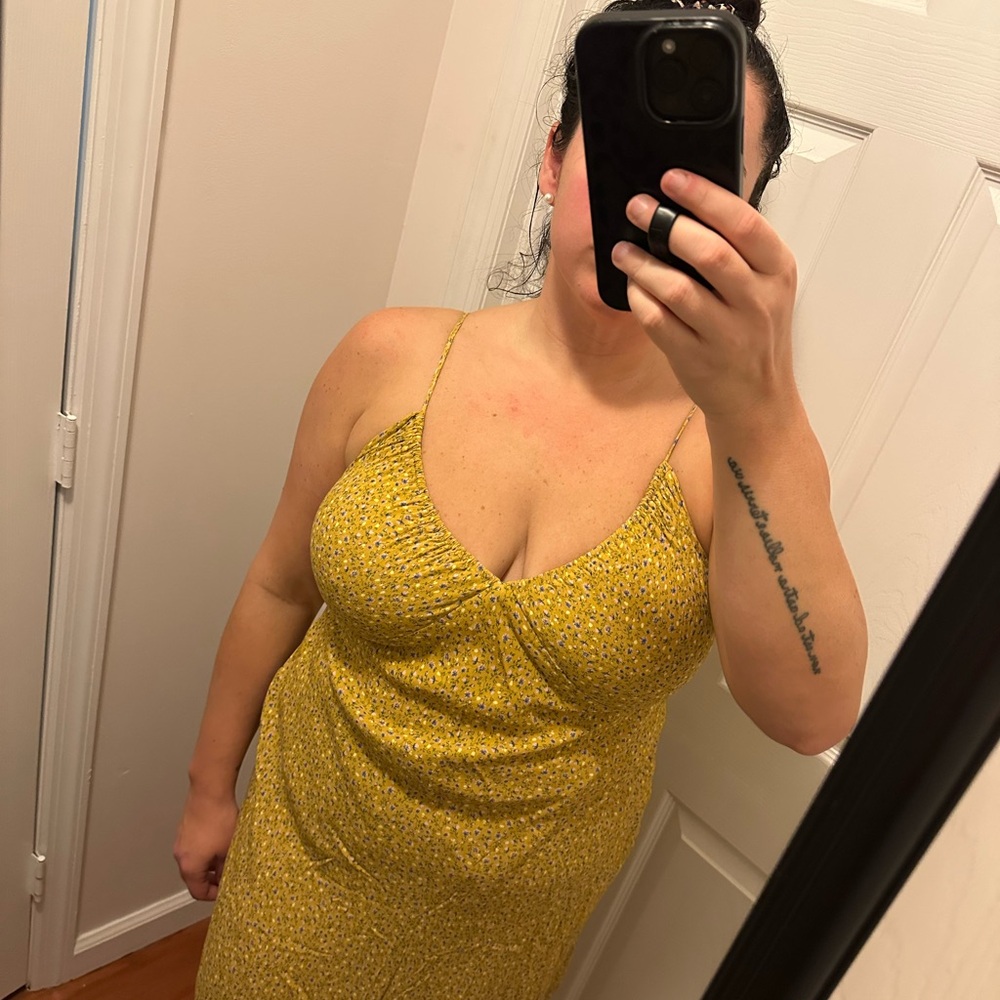 Wild Fable Mustard Floral Maxi Dress
